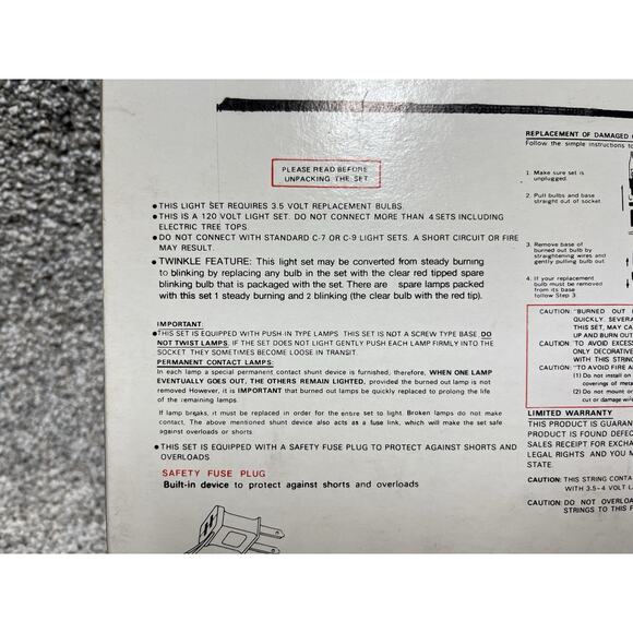 Vintage New Old Stock Christmas Treasury 2 Sets of 70 Clear Lights Super Brite - Picture 6 of 10